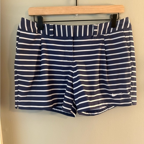 Nike Blue and White Athletic Shorts with Stripes - Picture 1 of 9